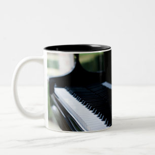 Cute Piano Artwork Two-Tone Coffee Mug