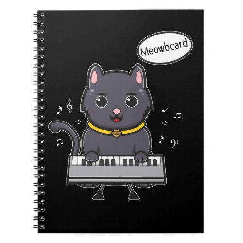 Cute Piano Cat Music Kitten Lover Notebook