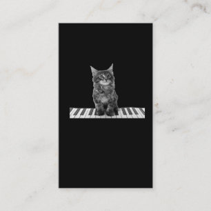 Cute Piano Cat Pianist Keyboard Player Business Card