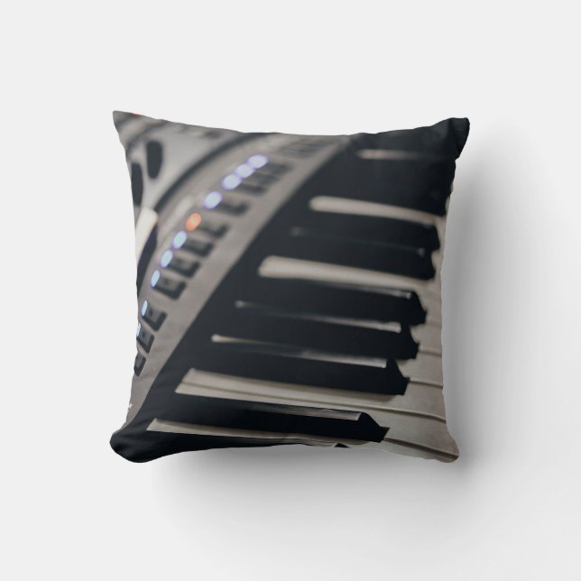 Cute Piano Design Throw Pillow (Front)