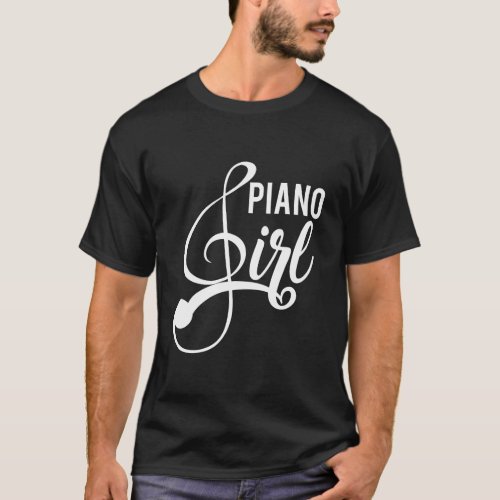 Cute Piano Girl Design Pianist Piano Player Gift I T_Shirt