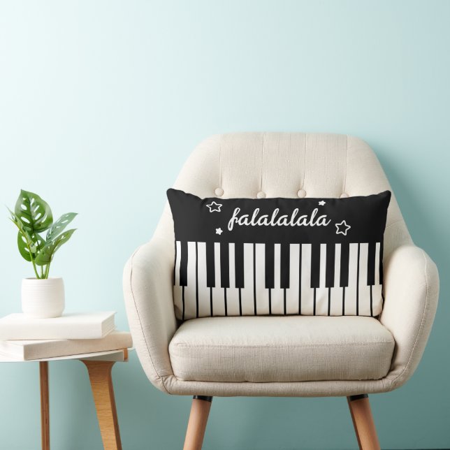 Cute Piano Keyboard Falalalala Music Lumbar Pillow (Chair)