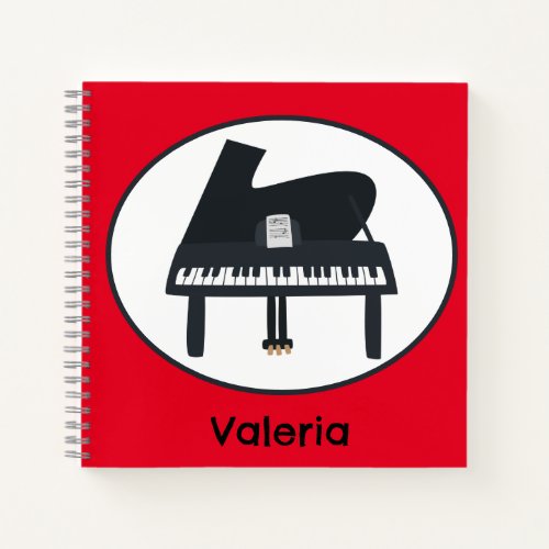 Cute Piano Musical Instrument _ Baby grand piano Notebook