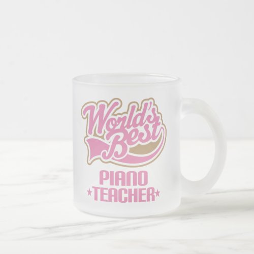 Cute Piano Teacher Gift Frosted Glass Coffee Mug