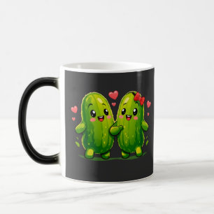 Cute Pickle Couple Funny Kawaii Pickles Color Morph Mug