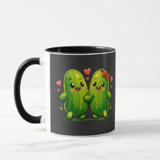 Cute Pickle Couple Funny Kawaii Pickles Mug