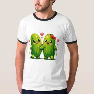 Cute Pickle Couple Funny Kawaii Pickles T-Shirt fo