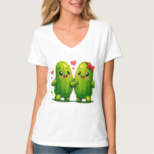 Cute Pickle Couple Funny Kawaii Pickles T-Shirt fo