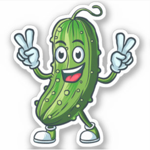 Cute Pickle Custom-Cut Vinyl Stickers