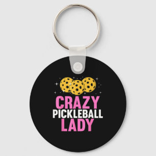 Cute pickleball art for women mom grandma pickle keychain