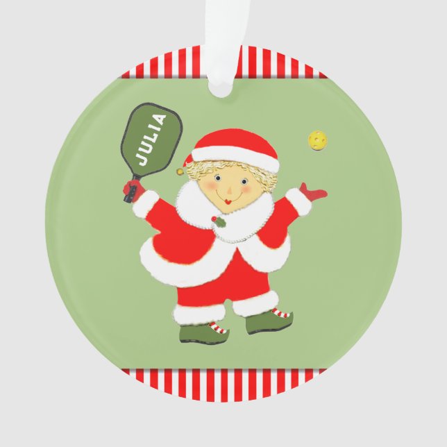 Cute Pickleball Collectible Ornament (Front)