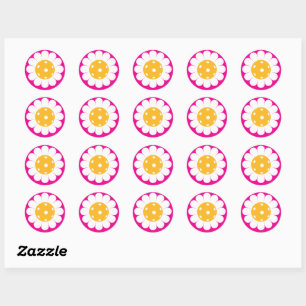 🌼 Cute pickleball daisies classic round Classic Round Sticker