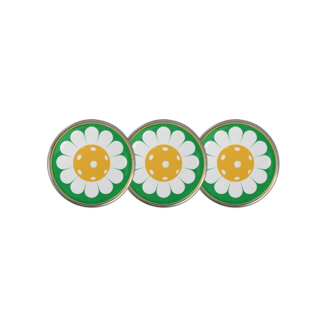 Cute pickleball daisy  golf ball marker (3 Up)