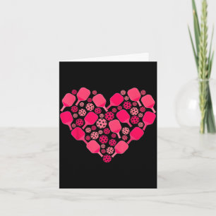 Cute pickleball heart valentine's day pickleball card