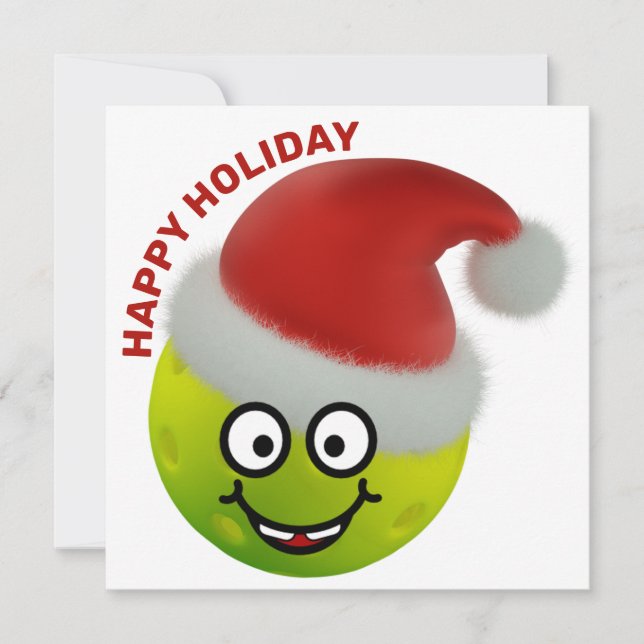 🎅 Cute Pickleball Santa Christmas card (Front)