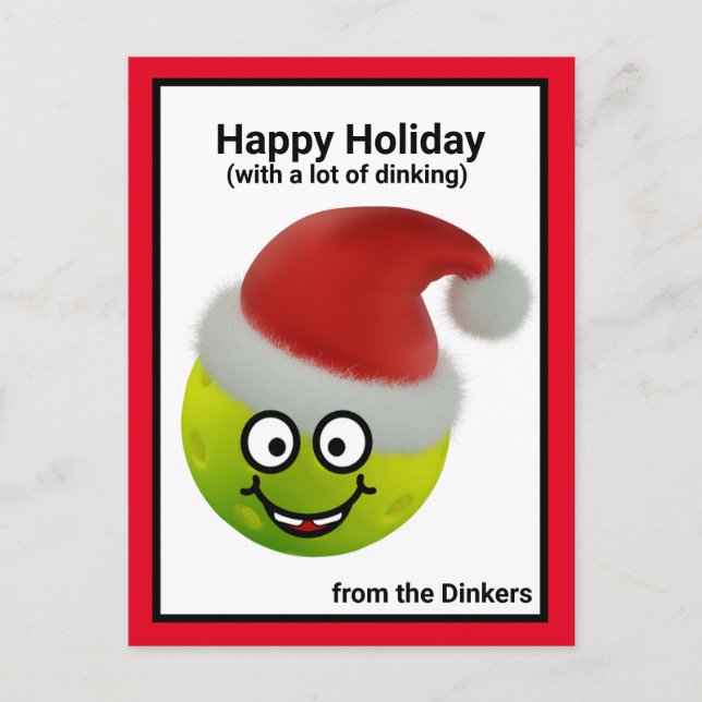 Cute Pickleball Santa 🎅 custom text Postcard (Front)
