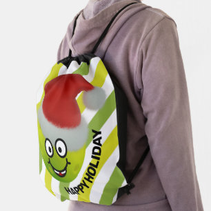 🎅 Cute Pickleball Santa  Drawstring Bag