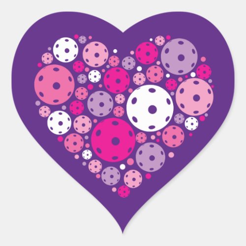 Cute Pickleball  Valentines custom background  Heart Sticker