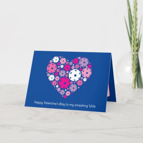 Cute Pickleball  Valentines Day Holiday Card