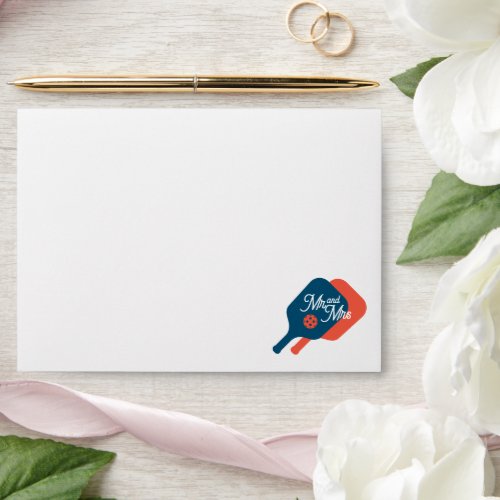 Cute pickleball wedding envelopes with liner logo
