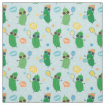 Cute Pickles playing Pickleball Fabric