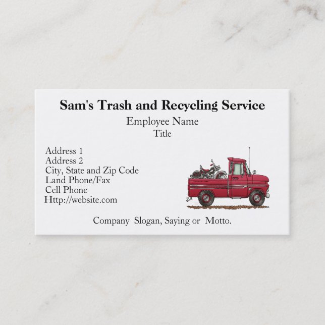 Cute Pickup Cycle Business Card (Front)