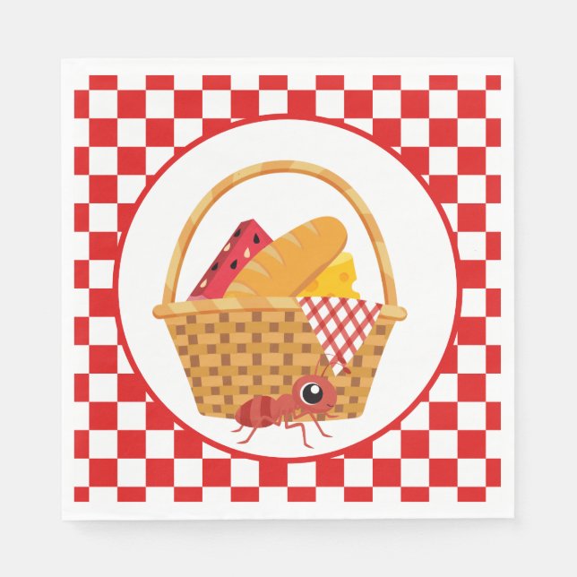 cute picnic ant party   napkins (Front)