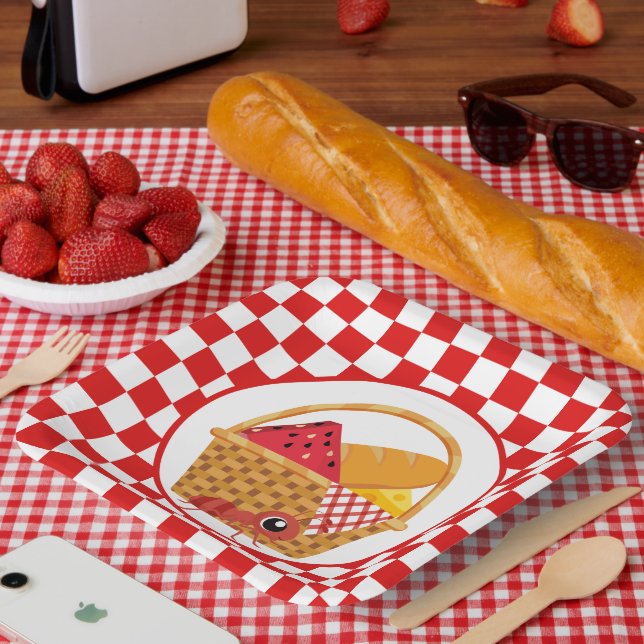cute picnic ant party paper plates (Picnic)
