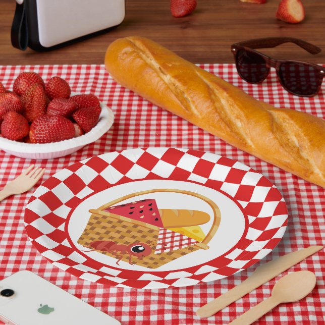 cute picnic ant party paper plates (Picnic)