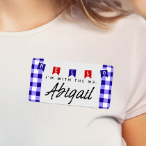 Cute Picnic Gingham Bride's Family Name Tag
