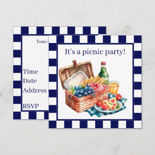 Cute picnic party lovers invitation
