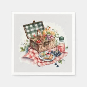 cute picnic party lovers Paper Plates Napkins