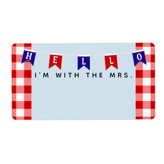 Cute Picnic Tablecloth Bride's Family Name Tag