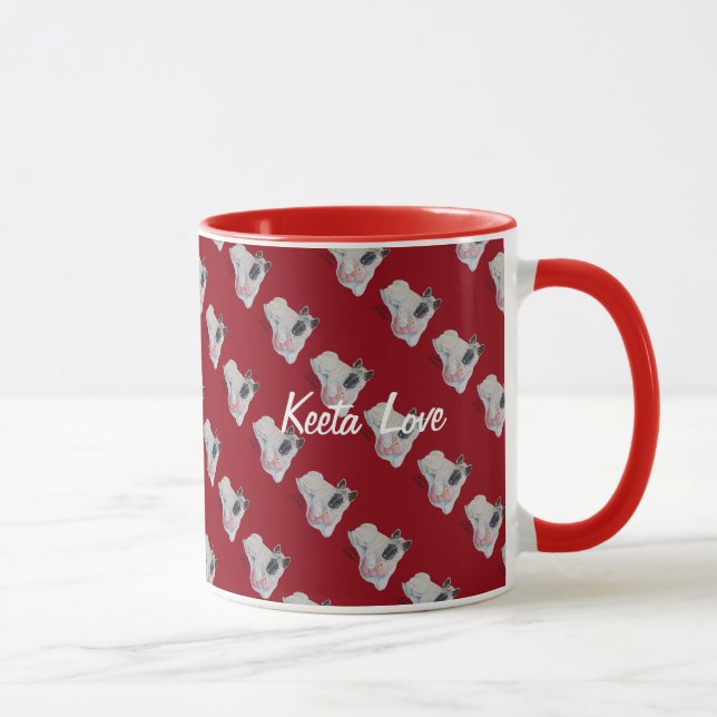 cute picture of dog with pink teddy bear mug (Right)