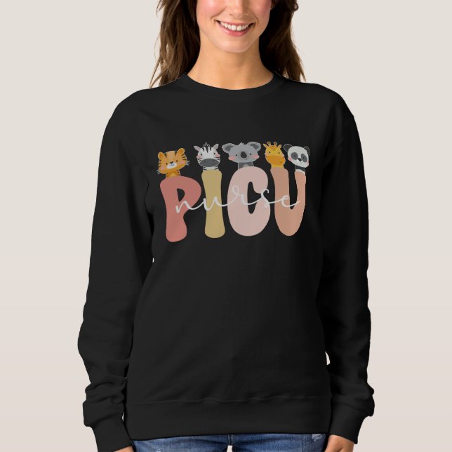 Cute PICU Nurse Pediatric Intensive Care Unit Sweatshirt (Front)