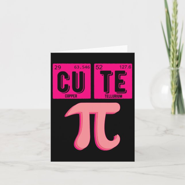 Cute Pie Pi Day Cutie Math Periodic Table Pink Mat Card (Front)