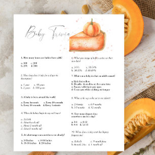 Cute pie pumpkin - Baby Trivia Baby Shower Game