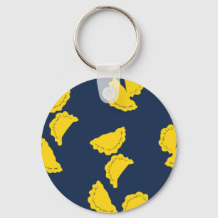 Cute Pierogi Button Keychain