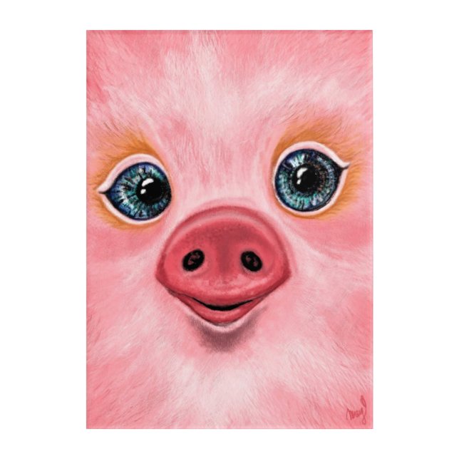 Cute Pig Acrylic Print (Front)