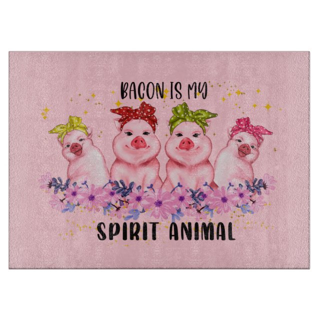 cute pig bacon lovers cutting board (Front)