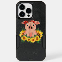Cute Pig Bandana Sunflower Funny Farm Animal Lover OtterBox iPhone 14 Pro Max Case