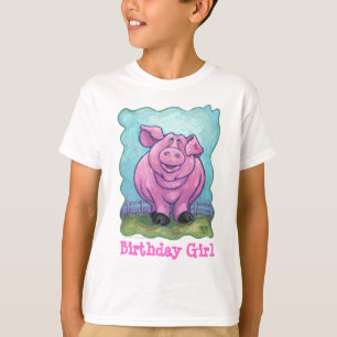 Cute Pig Birthday Girl T-Shirt
