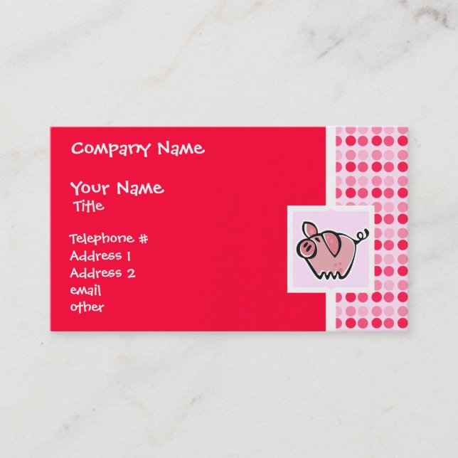 Cute Pig Business Card (Front)