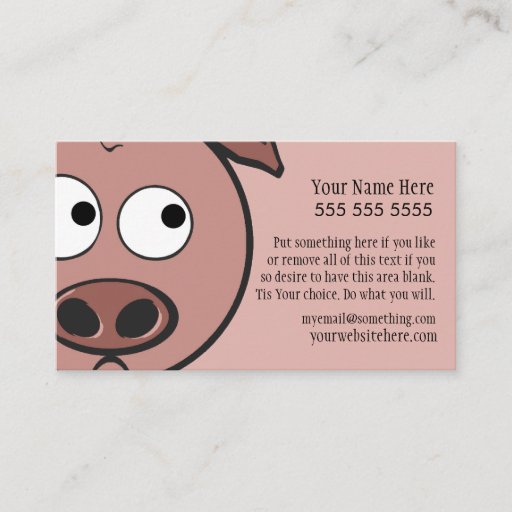 Customizable Cute Pig Business Card Templates