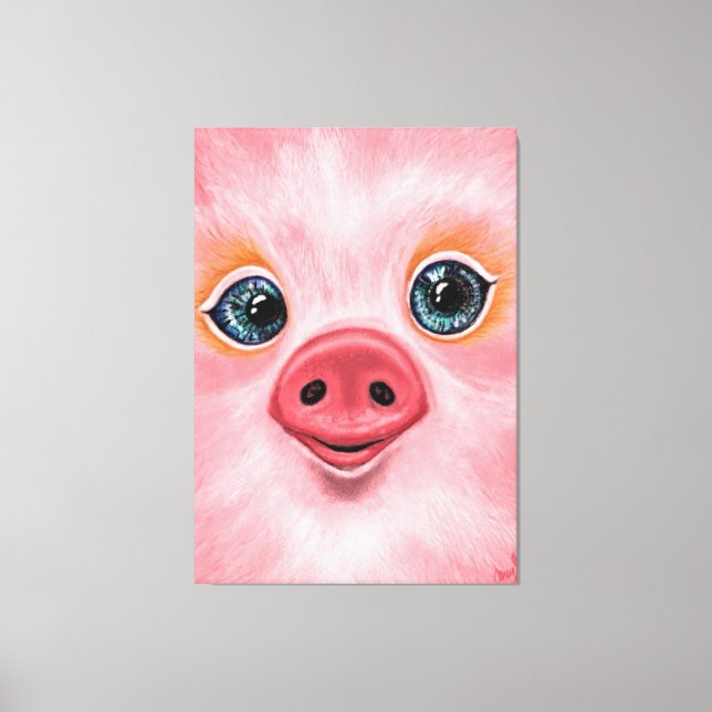Cute Pig Canvas Print (Front)