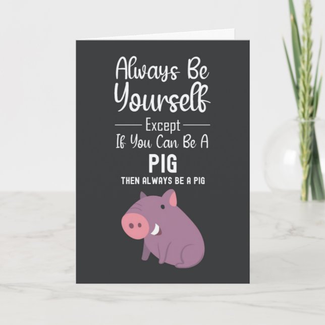 Cute Pig Cards Funny Humor Humorous Animal Farm (Front)