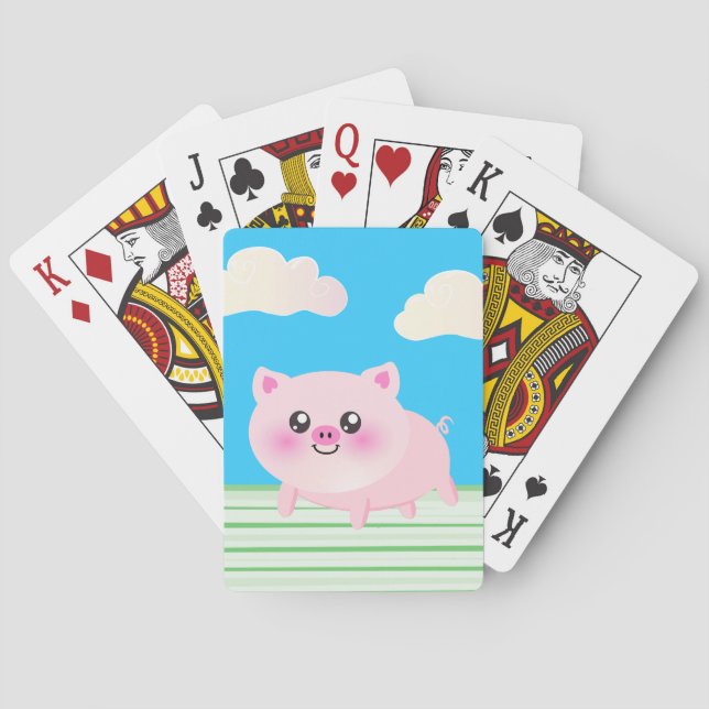 Cute pig cartoon poker cards (Back)