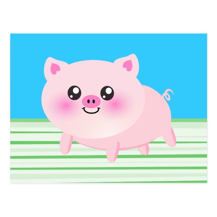 Cute pig cartoon postcards