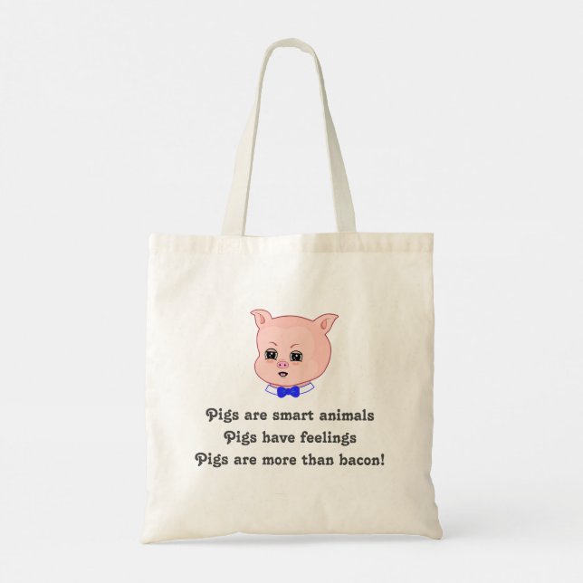 Cute Pig Cartoon Tote Bag (Back)