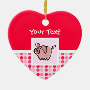 Cute Pig Ceramic Ornament